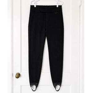 Vintage Schoeller Black Stirrup Ski Pants Women’s 12 Long Made in USA Stretch